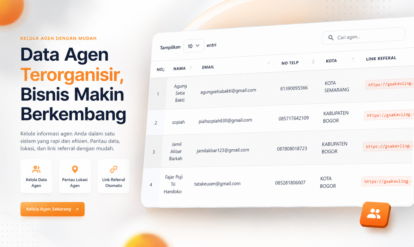 Preview Tampilan Fitur Jaringan Agen Eksklusif & Pemasaran Bersama