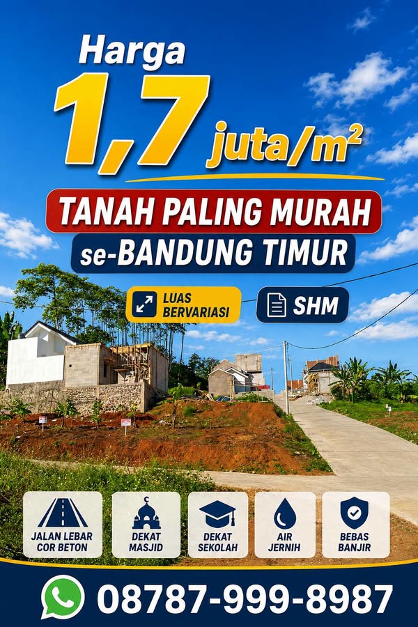 TANAH SIAP BANGUN 12 MENIT KAMPUS DAN TOL