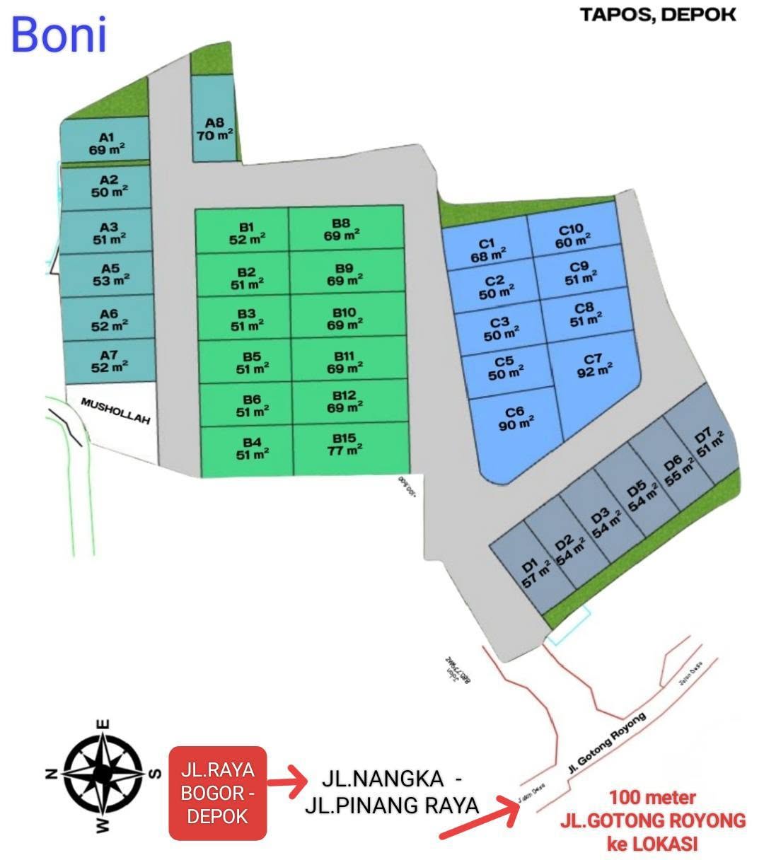 Kavling Tapos, Cibubur, Depok